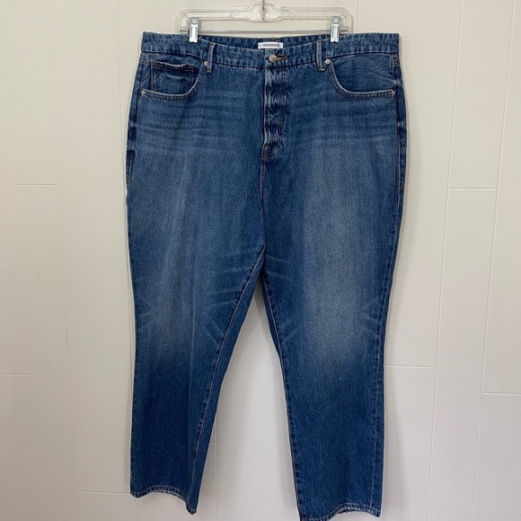 Good American Good Vintage Medium Wash Distressed Denim Jeans ~ Size 18 - Picture 1 of 15
